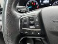 Close-up of the steering wheel control buttons of a 2021 Ford Transit featuring options for cruise control and audio settings