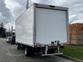 A white 2019 Hino 195 box truck viewed from the rear with a clean exterior and a simple design devoid of any logos or markings