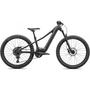 A black 2024 Specialized Turbo Levo SL Kids Electric Mountain Bike with wide tires and a mid-frame electric motor