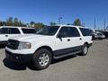 A white 2013 Ford Expedition with a black lower trim and alloy wheels parked on a gravel surface