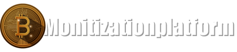 Logo featuring a Bitcoin symbol and the text "Monitizationplatform" emphasizing virtual fund monetization