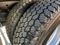 Close-up of two rugged tires with deep treads designed for traction showing signs of wear and durability on a vehicle