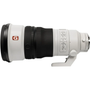 A Sony FE 300mm f/2.8 GM OSS Lens featuring a white body with a black grip and controls for focus and stabilization