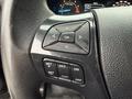 Close-up of a steering wheel control panel featuring navigation buttons and settings for a 2019 Ford Explorer