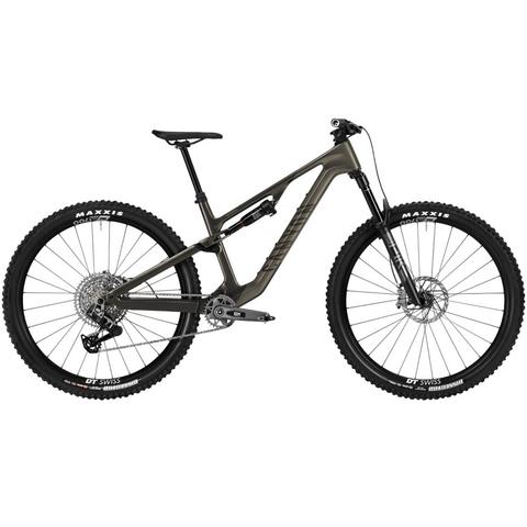 A 2025 Canyon Neuron CF 8 mountain bike featuring a sleek design with a dark frame two large wheels and prominent tires  designed for off-road biking