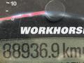 Odometer reading of a 2008 Morgan Olson Workhorse showing 88936.9 km with the word WORKHORSE prominently displayed above the reading
