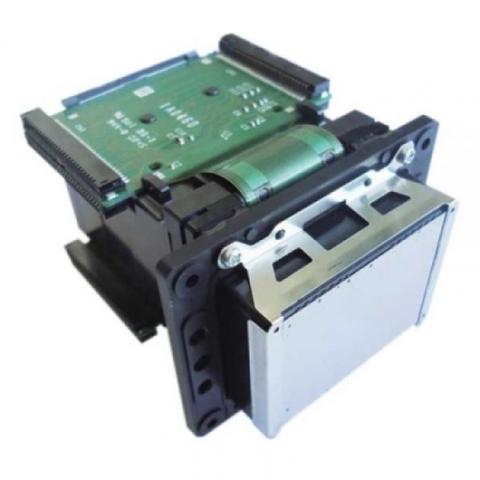 Epson GS-6000 printhead model F188000 featuring metal and plastic components with a green circuit board and a print nozzle assembly