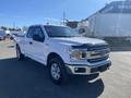 A 2019 Ford F-150 pickup truck in white with a silver grille and large wheels facing slightly to the left