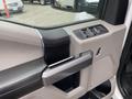 Interior door panel of a 2018 Ford F-150 featuring a control panel and handle with a modern design