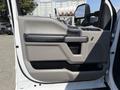 The image shows the interior door panel of a 2020 Ford F-350 SD with gray and black detailing featuring a textured armrest and controls for windows and locks