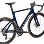 2025 Canyon Aeroad CFR AXS Road Bike featuring a sleek blue frame with Canyon branding high-performance tires and modern components designed for speed and agility