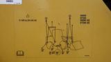 Diagram illustration showing the hydraulic system of a 2019 Caterpillar 972M XE indicating weights and various connection points for attachments