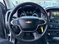 Steering wheel of a 2019 Chevrolet Colorado with the Chevy logo and dashboard display in the background