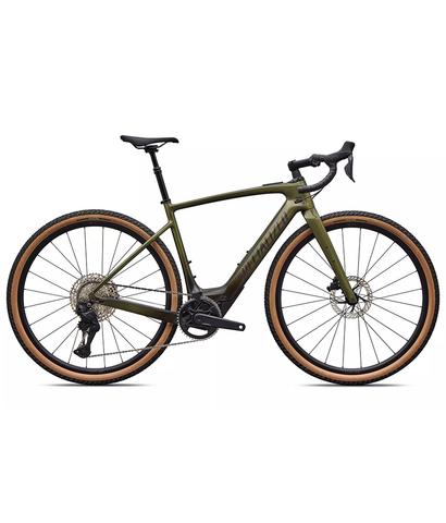 2027 Specialized Turbo Creo 2 Comp Electric Bike featuring a sleek olive frame wide tires and a modern design ideal for mountain biking