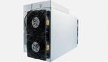 A Bitmain Antminer S21 XP 270Th SHA256 Bitcoin ASIC Miner with two prominent cooling fans on the front and a sleek white and gray chassis