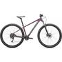 2025 Specialized Rockhopper Mountain Bike in a purple color with wide tires and a lightweight frame designed for off-road cycling