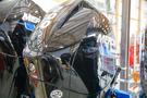 Mercury SeaPro 200 HP 34L V6 Outboard Engine with a shiny black exterior featuring logos and model numbers