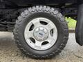 A close-up view of a silver alloy wheel with a Ford logo mounted on a rugged tire designed for off-road conditions