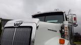 A 2019 Western Star Trucks 4900 with a shiny silver grille and prominent hood emblem showcasing the Western Star logo