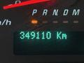 A close-up view of the odometer in a 2019 Chevrolet Express displaying the mileage as 349110 Km