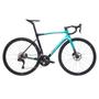 2026 Bianchi Specialissima Comp SRAM Rival AXS E1 12SP Carbon Lightweight Road Bike in teal and black with disc brakes and aerodynamic frame design