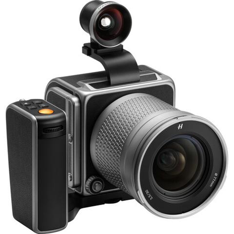 Hasselblad 907x Anniversary Edition Medium Format Camera Kit featuring a sleek design with a prominent lens and a detachable viewfinder on top