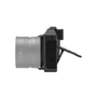 Hasselblad X2D 100C medium format mirrorless camera featuring a sleek black body with a lens mounted at the front and an adjustable LCD panel on the side