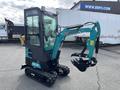 2024 AGT Industrial Green QH13R Mini Excavator featuring a compact design with a hydraulic arm and claw attachment for digging and lifting tasks