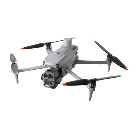 DJI Matrice 4T drone featuring four propellers a sleek gray body and a mounted camera for aerial photography and surveying