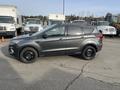 A 2019 Ford Escape in gray with black wheels parked on a pavement, viewed from the side at a slight angle