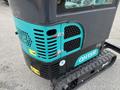 2024 AGT Industrial Green QH13R Mini Excavator featuring a black and teal exterior with ventilation grilles and a tracked base