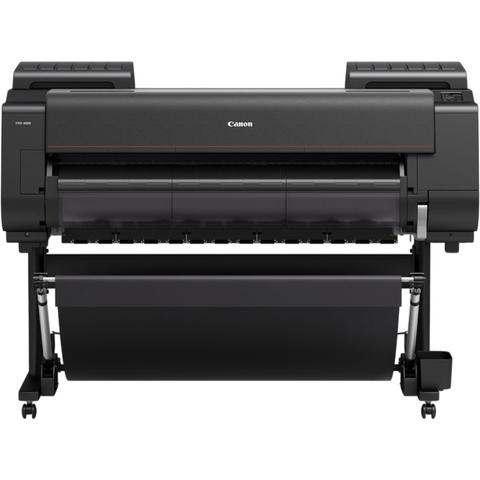 Canon ImagePROGRAF PRO-4000 44 inch professional photographic large-format inkjet printer with multiple ink cartridges and a roll paper holder