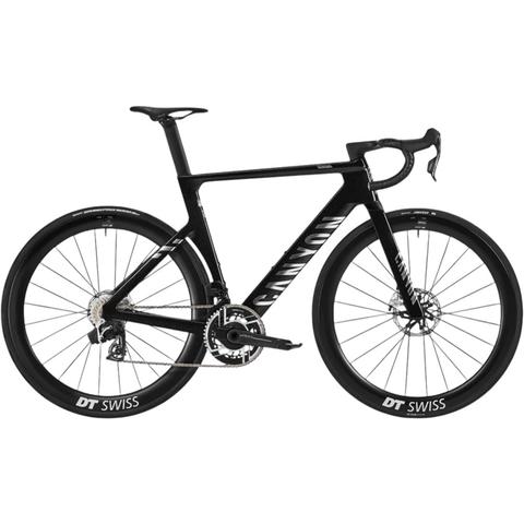 2026 Canyon Aeroad CFR AXS Road Bike featuring a sleek black frame modern design and aerodynamic features with disc brakes and DT Swiss wheels
