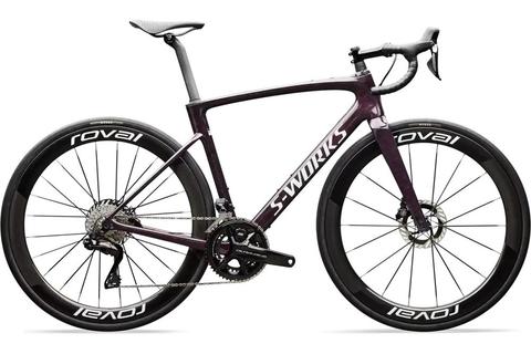 2026 Specialized S-Works Roubaix SL8 with Shimano Dura-Ace Di2 featuring a sleek design with disc brakes and aerodynamic wheels