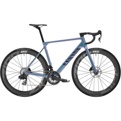 2026 Canyon Ultimate CF SLX 8 AXS Road Bike featuring a sleek frame with a gradient color scheme and high-performance wheels designed for road cycling