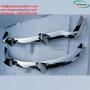 A shiny chrome bumper featuring curved edges and mounting points designed for an MGB car model