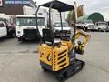 A 2024 AGT Industrial MX12R compact excavator featuring a yellow body with a black seat and tracks, equipped with an articulated arm and bucket for digging tasks