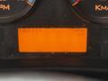 Display panel of a 2016 International CE300 showing an orange screen with the text RND421 and odometer reading 75006 KM