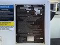 The image features a metal information plate detailing specifications and safety warnings for an Altec model mounted on a 2008 International 7500 vehicle