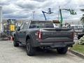 A 2019 Ford F-150 with a matte finish parked at a location with industrial equipment in the background