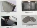 Metal foams and ceramic foams displayed alongside felts in various shapes and sizes used for filtration and industrial applications