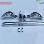 Chrome bumpers for a Mercedes 190SL Roadster featuring curved and straight designs along with end caps