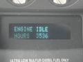 A digital display showing the engine idle status and hours for a 2011 Ford F-550 with the reading of 5336 hours