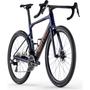 A 2026 BMC Roadmachine 01 ONE bicycle featuring a sleek design with a dark blue frame disc brakes and aerodynamic components