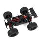 Arrma Outcast 8S BLX EXB Brushless RTR 1/5 4WD stunt truck in black featuring large tires and a visible chassis layout with red and black components
