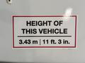 2020 Chevrolet Express with a height label indicating 3.43 m or 11 ft 3 in