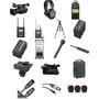 Sony All-in-One PXW-Z280 Camera Transport Kit with various accessories including a camcorder headphones transmitters tripod batteries and a microphone