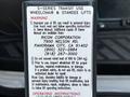 A 2022 Ford Transit with a warning label regarding the use of wheelchair and standee lifts from Ricon Corporation