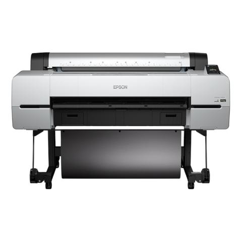 Epson SureColor P10000 large-format printer with a sleek design featuring a control panel and dual media trays for high-quality printing