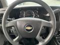 Steering wheel of a 2017 Chevrolet Express displaying the Chevrolet logo with various gauges and controls visible in the background